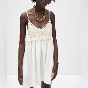 Zara DRESS WITH CROCHET TRIM